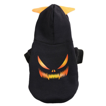 Halloween pumpkin sweater dog clothing with festive pumpkin design and soft knit texture