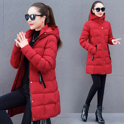 Womens Mid-length Hooded Down Coat