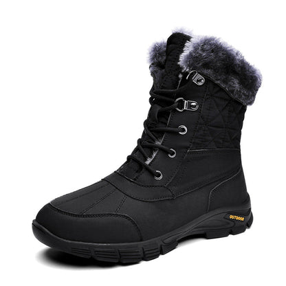 Winter plus velvet warm cotton shoes, cushioned slip-on footwear with soft lining and textured sole