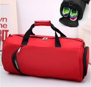 Men's waterproof sports bag for basketball and football training, cylinder travel bag with shoulder strap