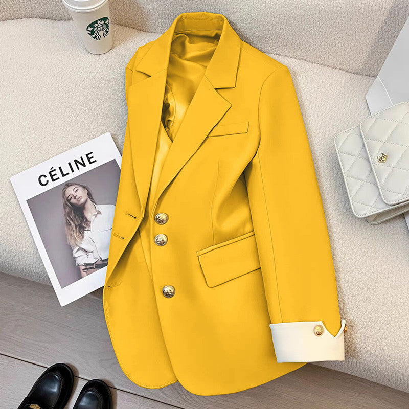 Blue designer-style women's blazer for casual wear