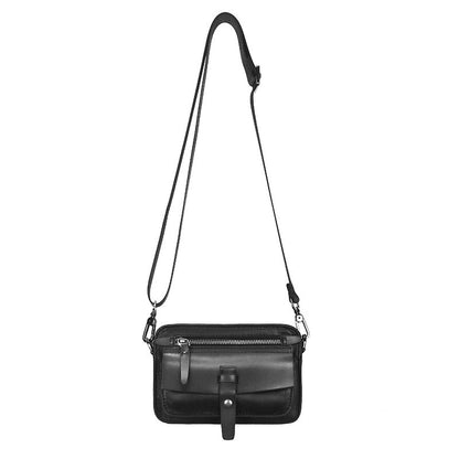 Men's small multi-use shoulder bag made from full-grain cowhide leather
