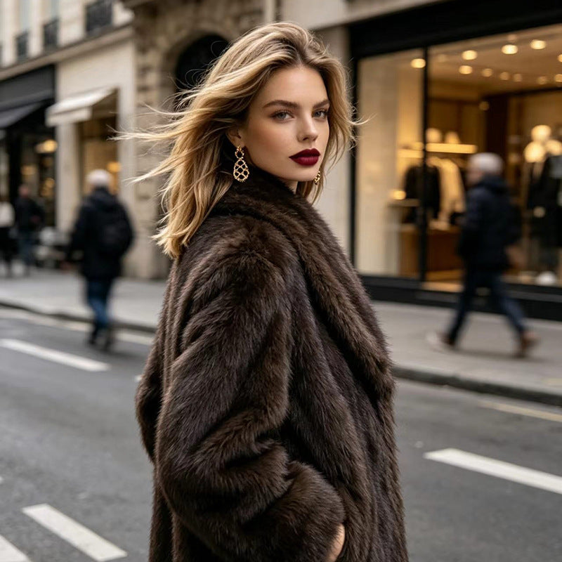 Autumn winter chic reversible cropped faux fur fashion jacket by My Store