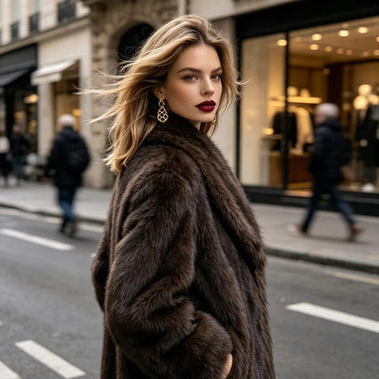 Autumn winter chic reversible cropped faux fur fashion jacket by My Store