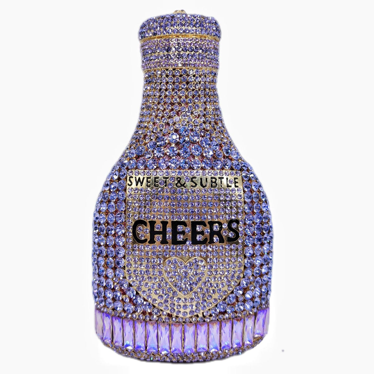 Champagne bottle rhinestone evening clutch women's bag in a sparkling bottle-shaped design