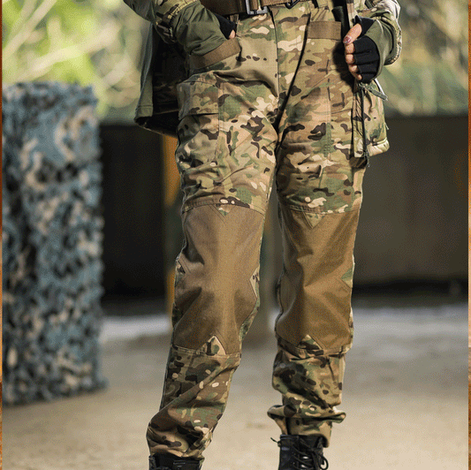 Quartermaster camouflage tactical pants in a durable military-style pattern