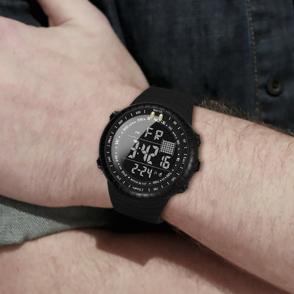 Waterproof multifunctional outdoor electronic watch for men with digital display