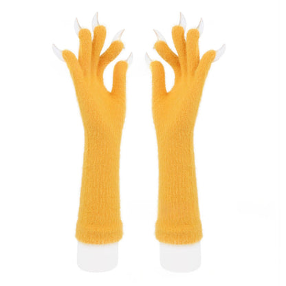 Halloween silicone meat mat long gloves in black, showing textured heat-resistant kitchen gloves