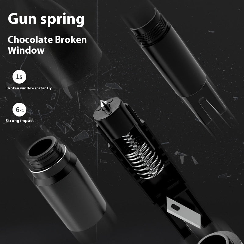 Multifunctional vehicle emergency window breaking machine with compact handheld design