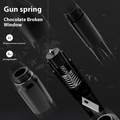 Multifunctional vehicle emergency window breaking machine with compact handheld design