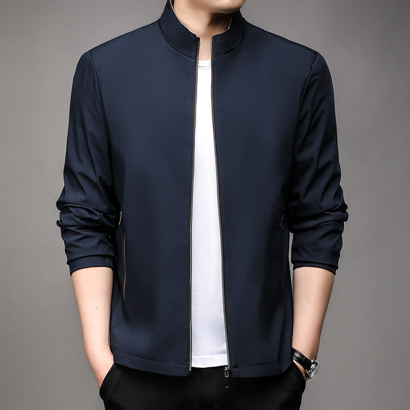 Men's dad-style loose casual jacket in relaxed fit, shown in a product photo