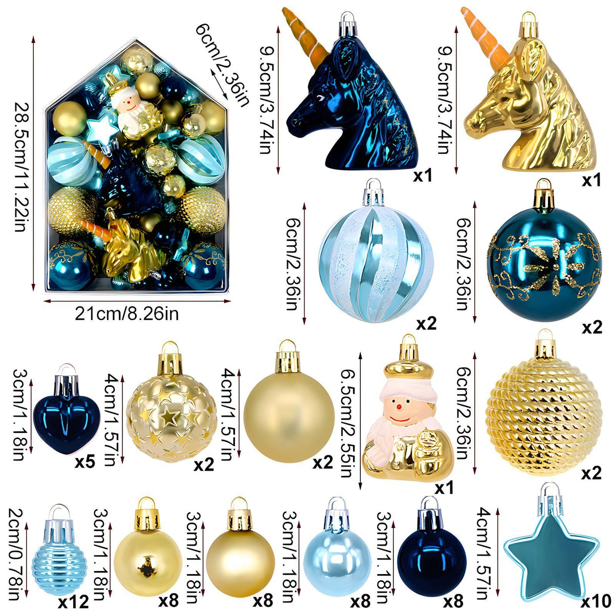 Christmas tree ornaments and decorations by My Store in assorted festive designs