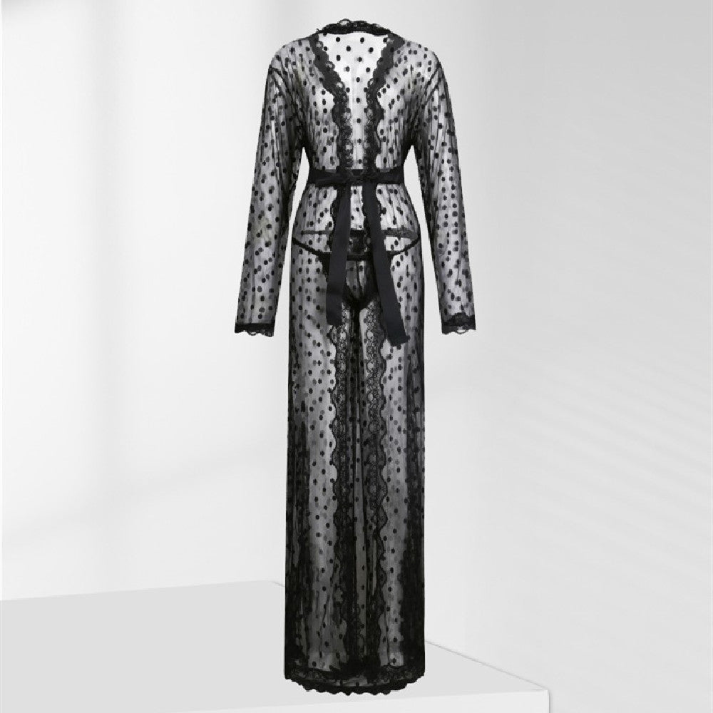 Men's Japanese-style polka dot lace bathrobe by My Store, shown in a lightweight design