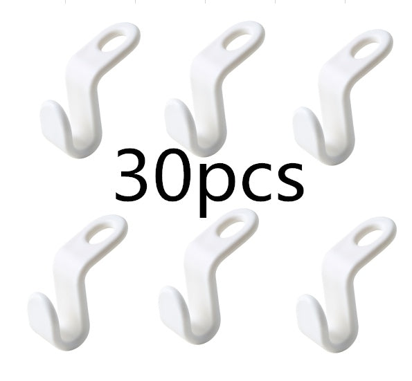 Plastic closet stack hanger rack with multi-function hanger hooks for space-saving wardrobe storage and organization