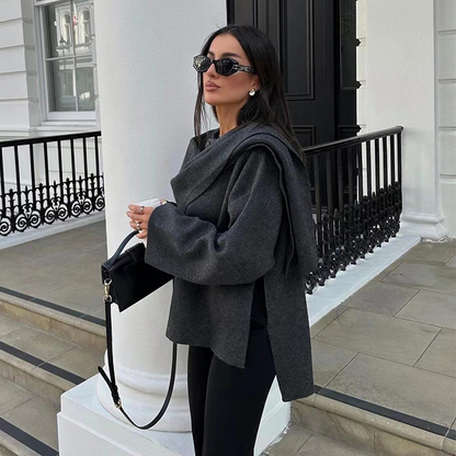 Elegant Draped Winter Jacket