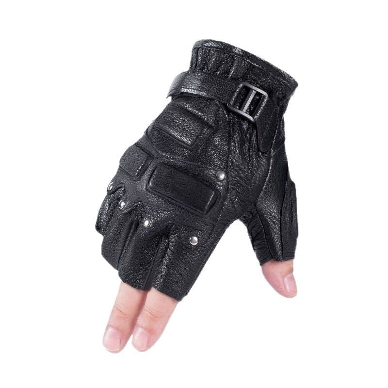 Genuine leather outdoor training tactics gloves by My Store, shown as a pair with reinforced palms and adjustable cuffs