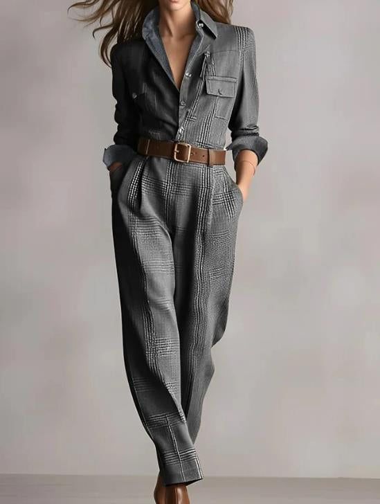 Women's spring and autumn chic plaid jumpsuit by My StoreWinvalid