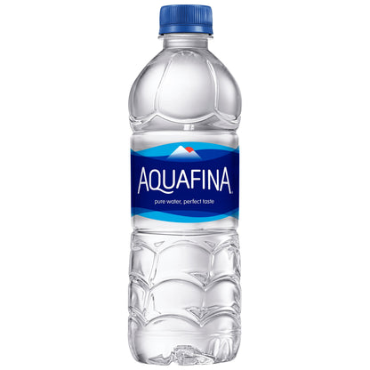 BackupMyFilesNow Aquafina purified bottled drinking water, 16.9 oz, 32-pack bottles, clear water in plastic bottles.