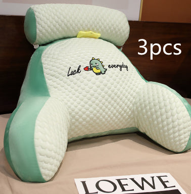 Fluffy triangle reading cushion, soft large backrest lumbar pillow for sofa, bed, or office chair