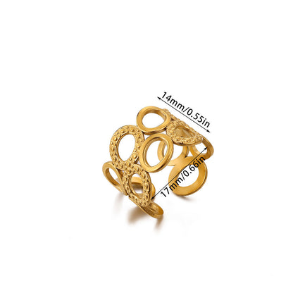 Creative alien big wave open ring for women, featuring a sculpted alien design and wave-shaped band
