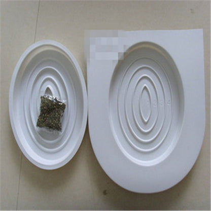 Pet toilet training urinal urine potty in white plastic with raised splash guard