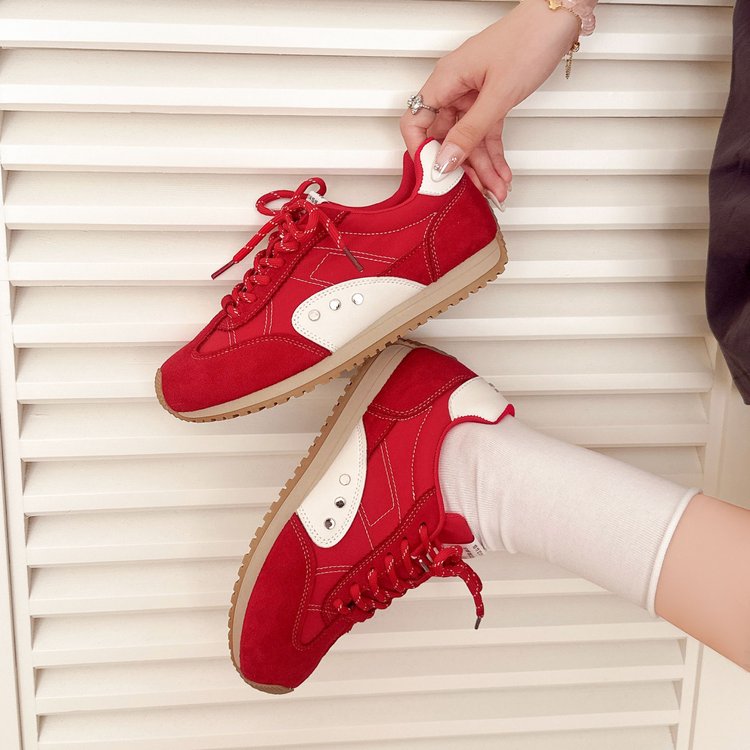 Women's German trainer lace-up platform sneakers, summer casual height-increasing shoes