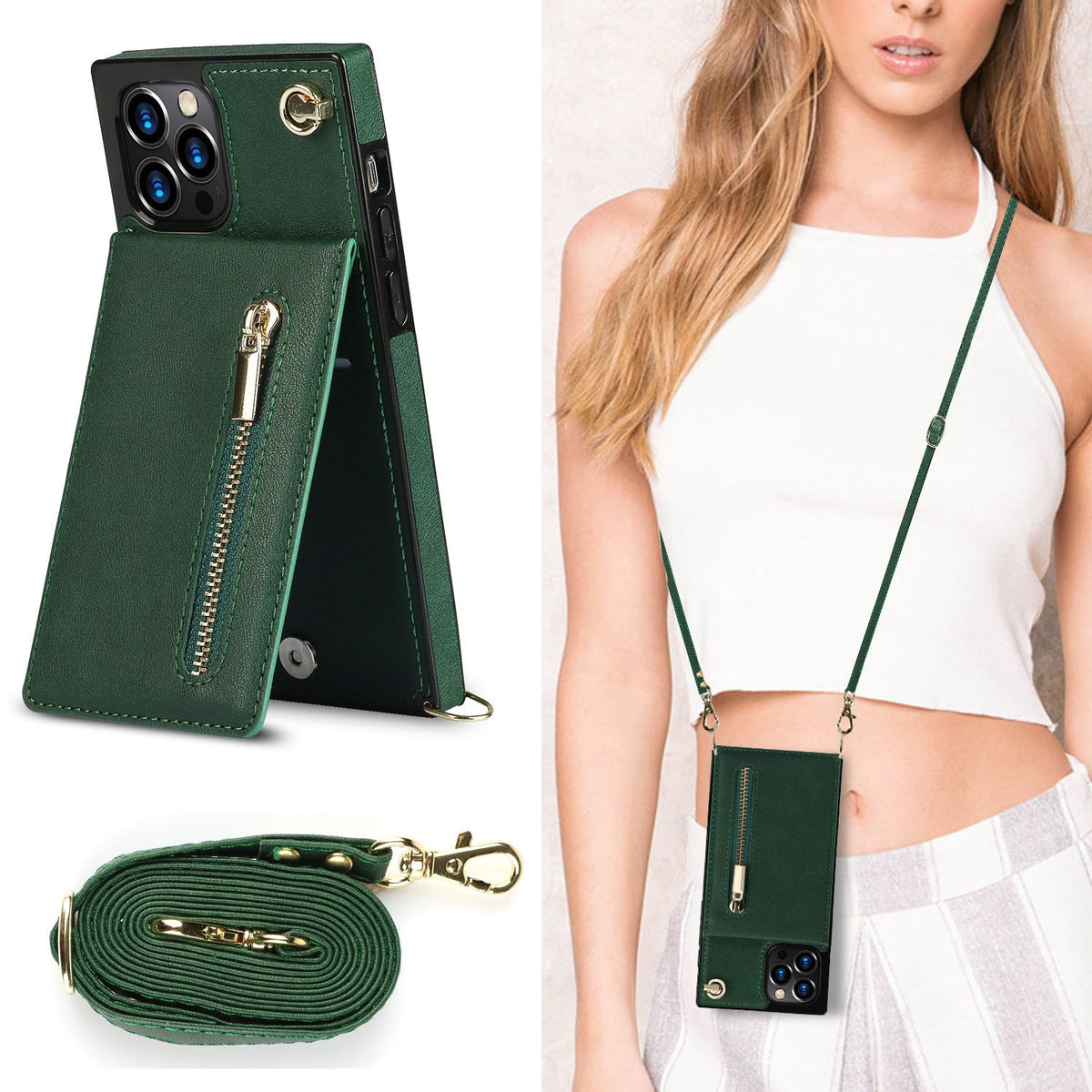 Leather mobile phone case messenger protective cover by My Store