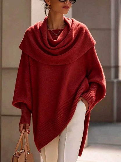 Loose batwing-sleeve asymmetrical pullover top in a flowing silhouette, My Store brand
