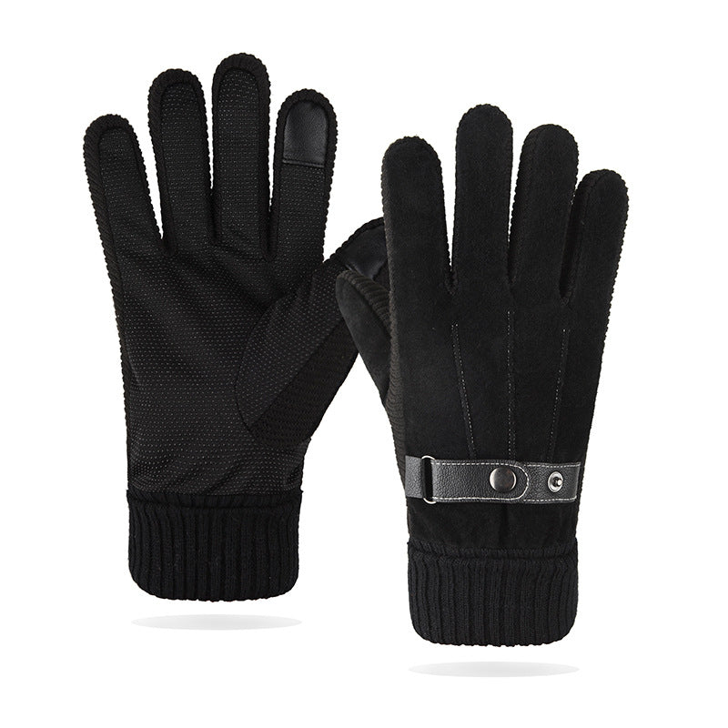 Thermal touchscreen-enabled windproof cycling gloves for outdoor fall and winter riding