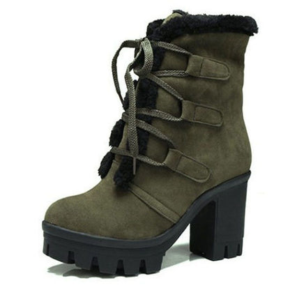Wish Women's Thick Sole Waterproof Martin Boots
