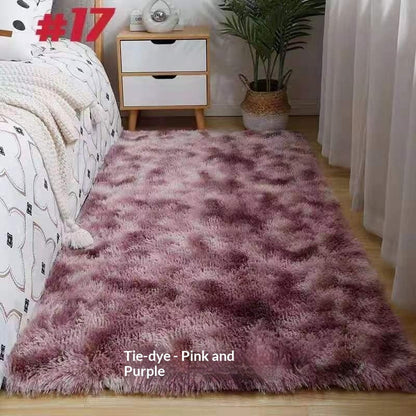 Solid color silk-wool carpet for bedroom bedside or living room floor, My Store rug
