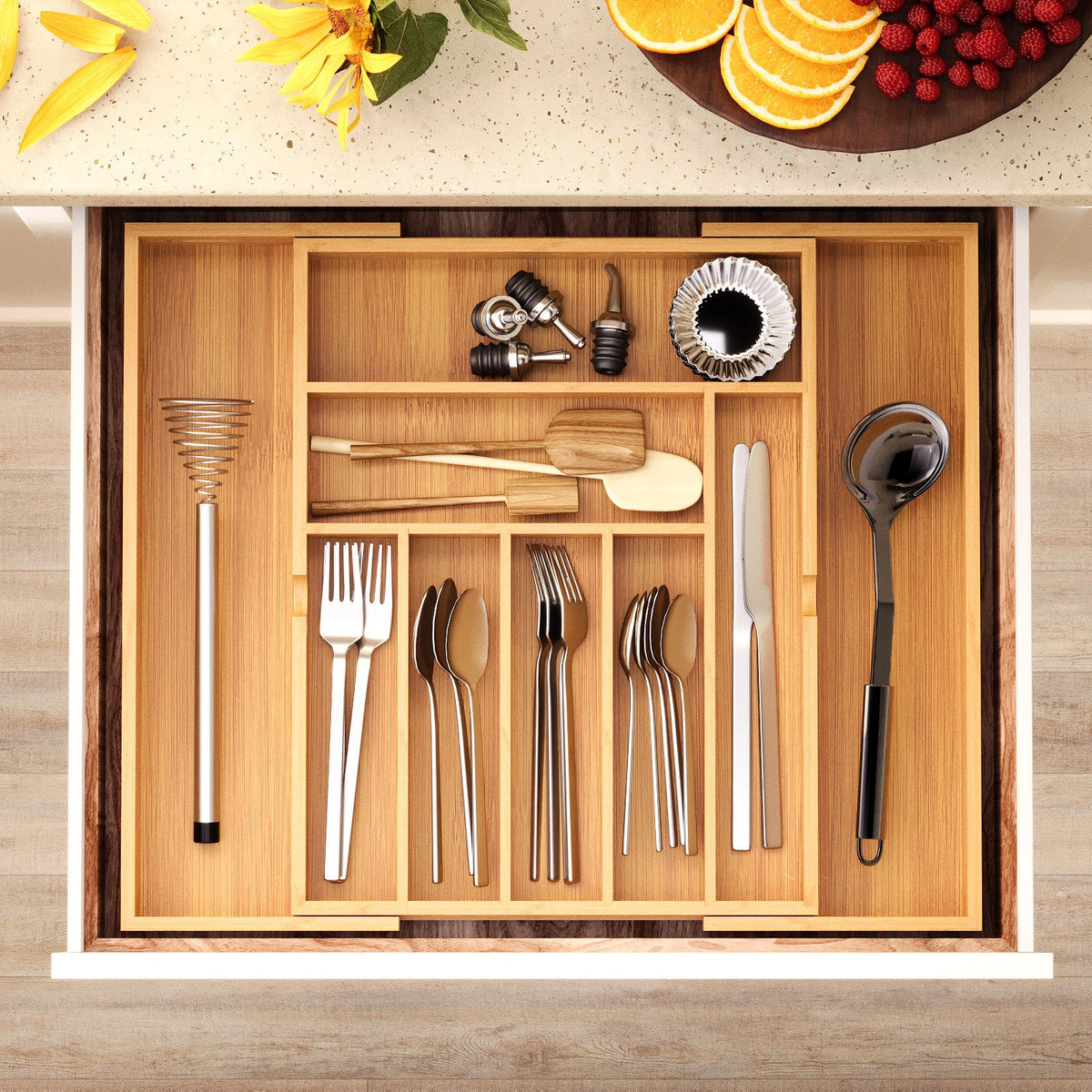Pull-out retractable kitchen utensil organizer for home bedside storage by My Store