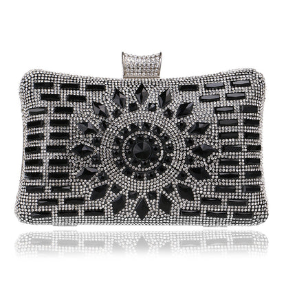 Women's cheongsam luxury diamond dinner bag by My Store, elegant evening handbag with sparkling embellishments