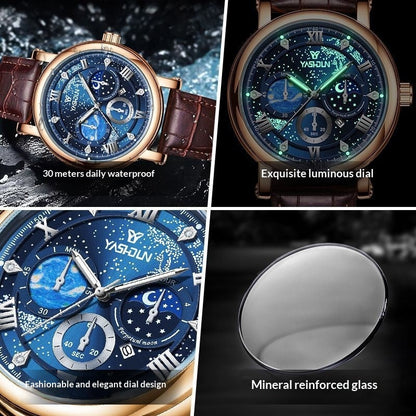 Men's sophisticated watch with vast starry sky dial design