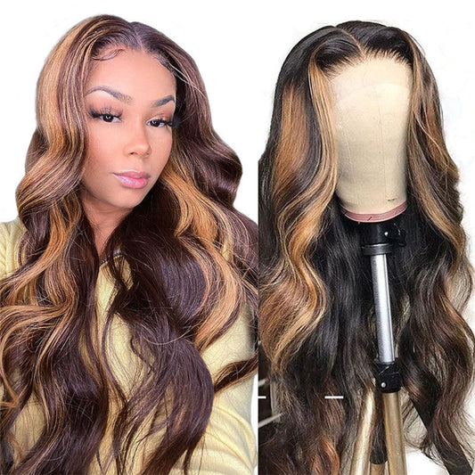 Women's long curly chemical fiber wig with rose net, fashion foreign trade style