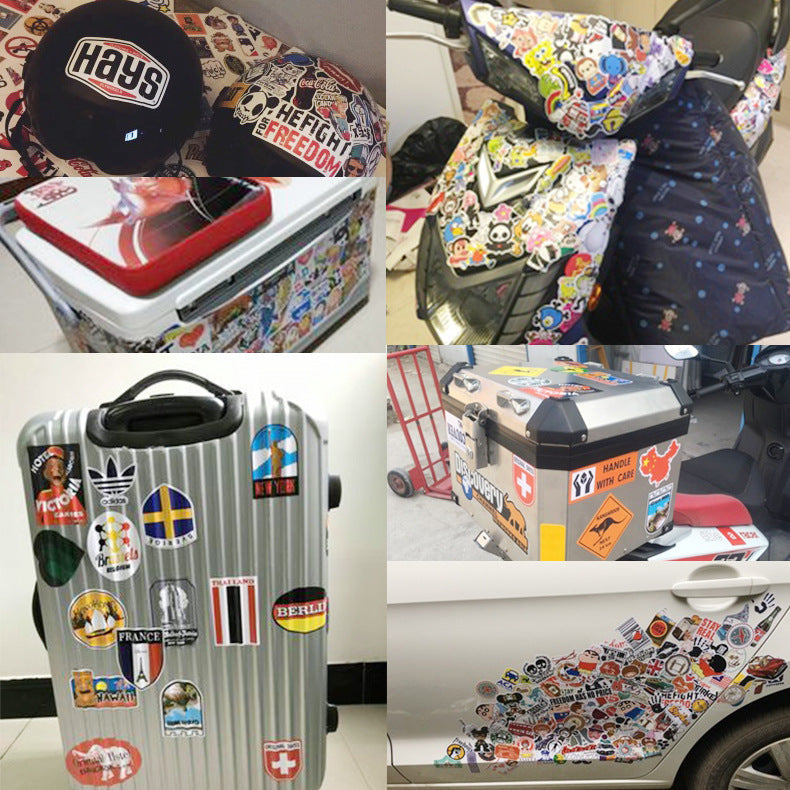 Do Not Repeat car personality stickers on skateboard luggage, colorful graphic design decal set