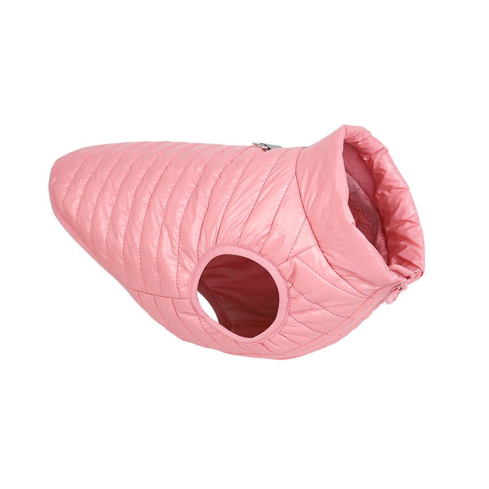 Autumn winter full nylon zipper puppy jacket in a cozy pet coat design