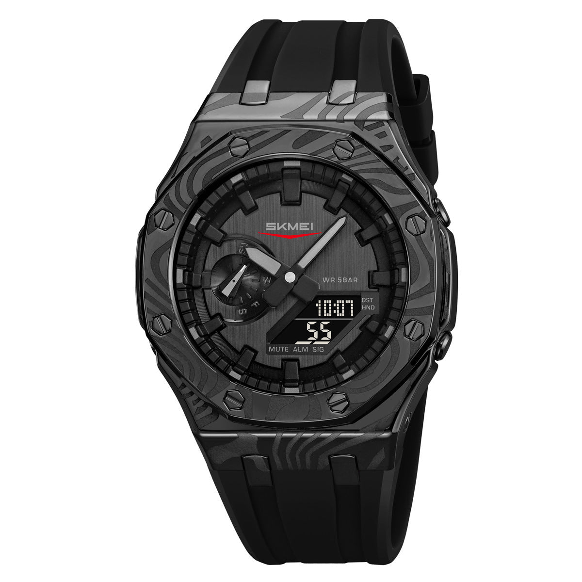 Men's multifunctional waterproof digital watch with clear display and durable design
