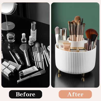 360 rotating makeup brush holder and organizer for countertop cosmetics and skincare storage, Type 4