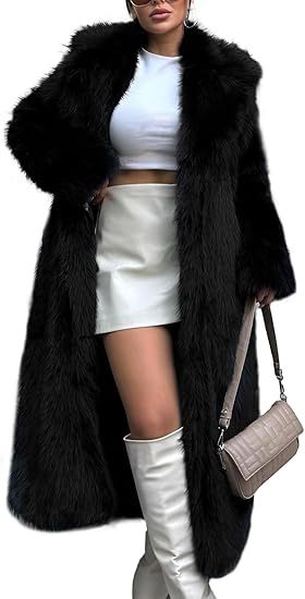 Women's knee-length coat with lapel and hidden buttons in a classic tailored design