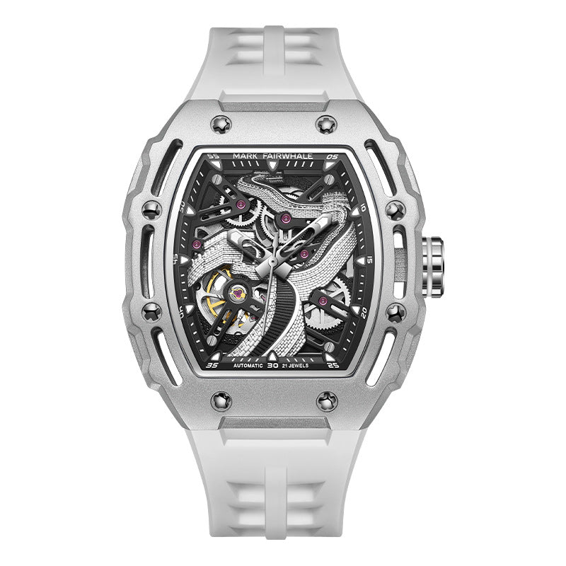 Openwork carved luminous fully automatic mechanical watch by My Store, showing exposed gears and detailed dial