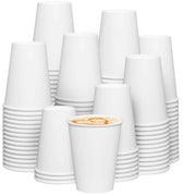 Comfy Package [12 oz. - 300 Count Disposable White Paper Cups Hot Coffee Cups - Eco-Friendly Hot Cups