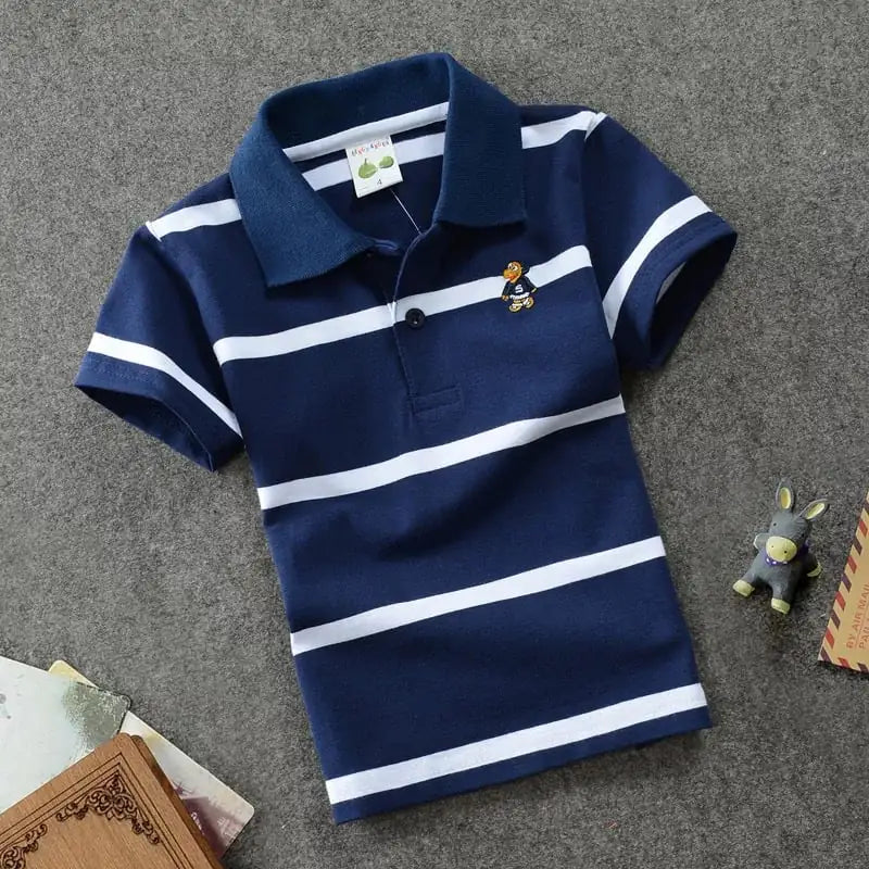 CUHK Children's Cotton Striped Polo Shirt
