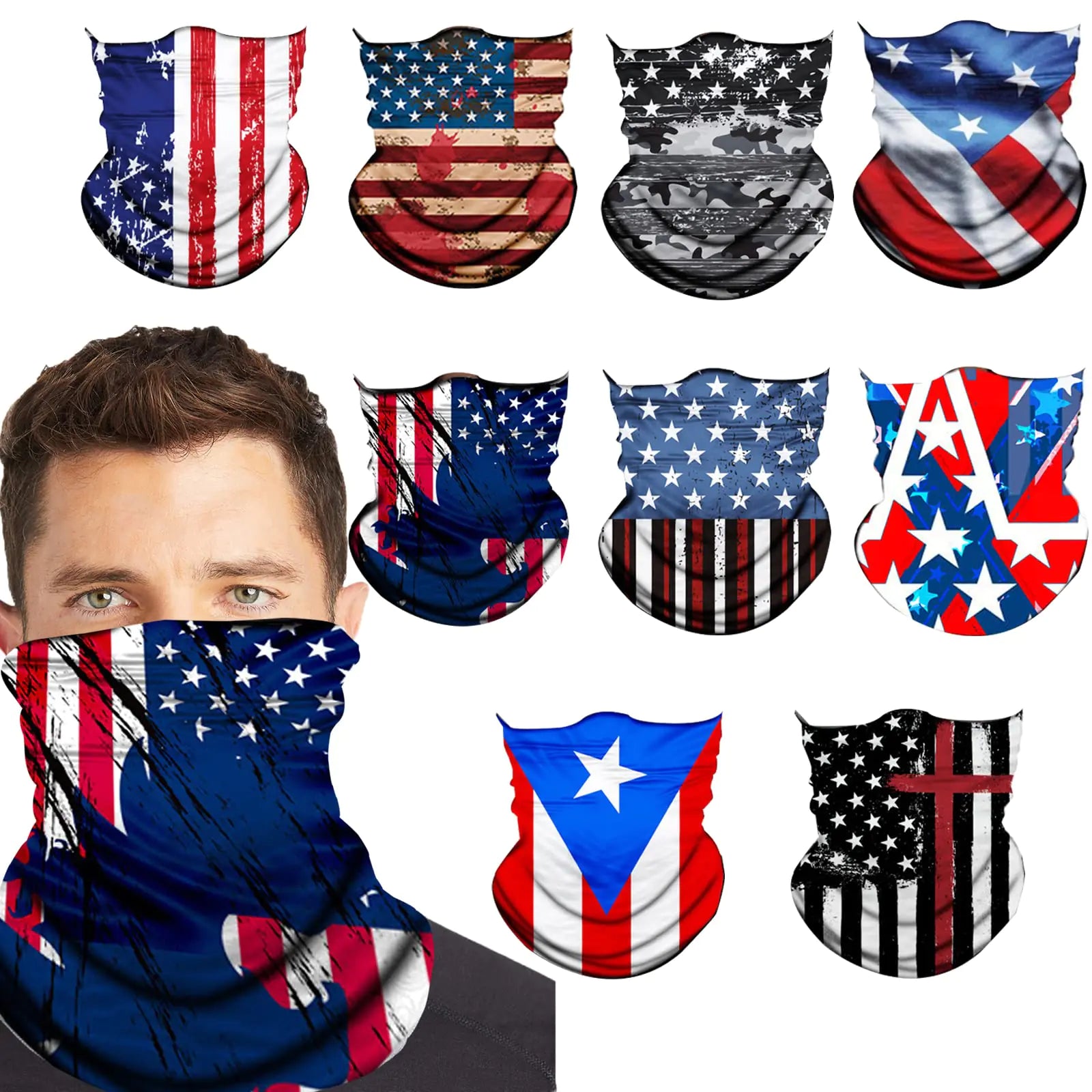 Neck Gaiters Face Cover Gator Mask Sun UV ProtectionSeamless Bandana Rave Scarf Mask Neck Warmer Balaclava Headwear Headband for Men Women Boys GirlsHead Wrap for Outdoors Motorcycle Cycling