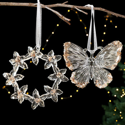 Christmas decorations sequined acrylic pendant with sparkling festive ornament design
