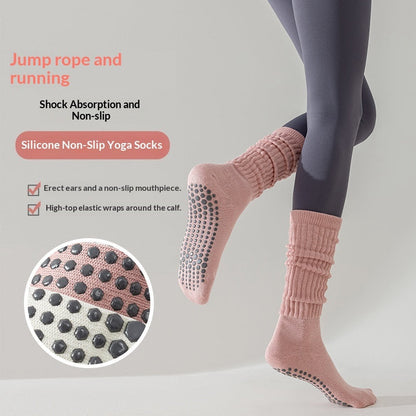 Women's silicone non-slip yoga socks by My Store in a low-cut design for grip and stability