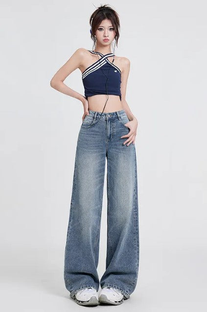 Chic High Waist Wide Leg Jeans