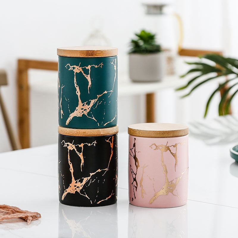 Ceramic airtight food storage jar box with lid for kitchen organization