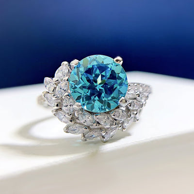 S925 silver round rhinestone engagement ring with sparkling stones, elegant jewelry piece from BACKUPMYFILESNOW.COM®