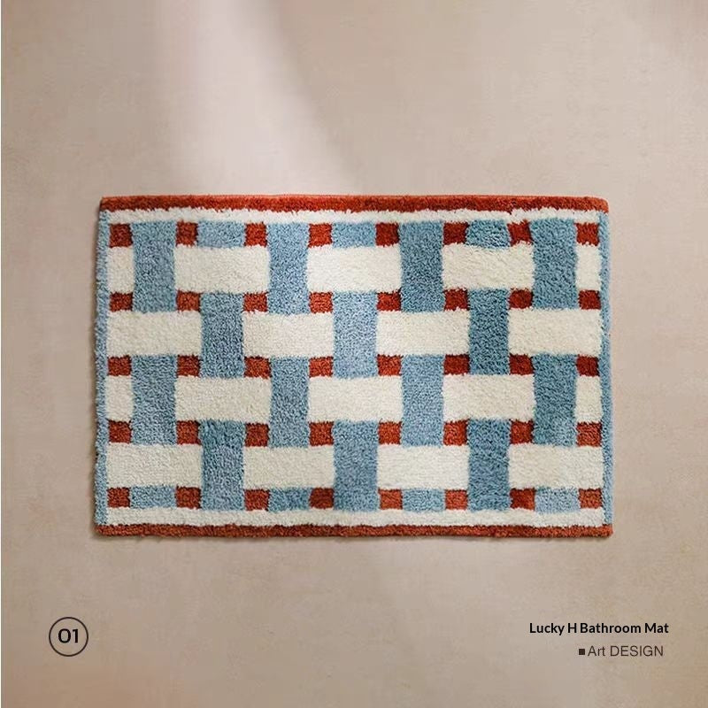 Water-absorbent non-slip geometric lattice floor mat by My Store